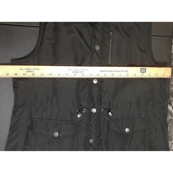 Hannah Brand Women's S Black Sleeveless Snap Close Vest Size Large - Picture 6 of 15